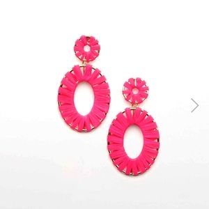 Red Raffia Earrings  New